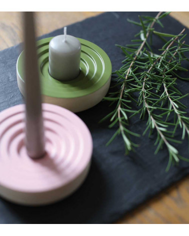 Bougeoir Woogie vert en frêne – Touche scandinave cosy