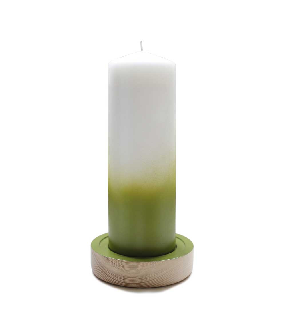 Bougeoir Woogie vert en frêne – Touche scandinave cosy