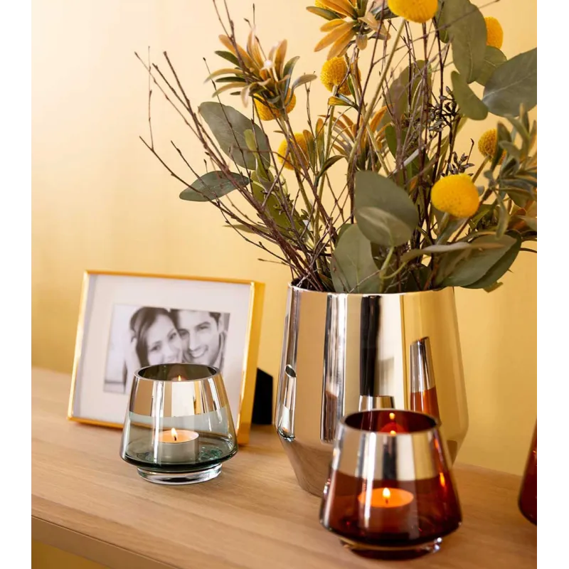 Photophore design JONA turquoise petit format