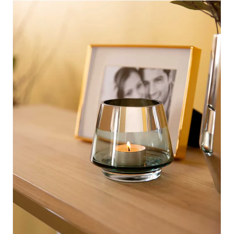 Photophore design JONA turquoise petit format