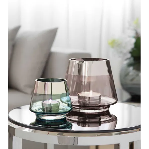 Photophore design JONA turquoise petit format