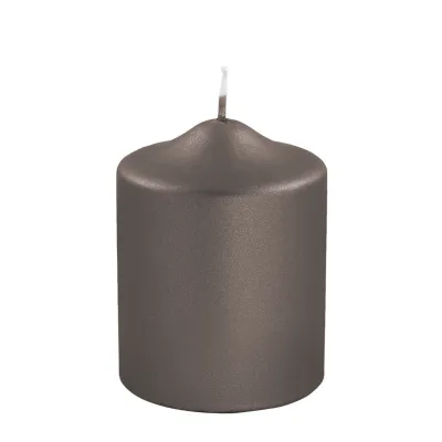 Bougie compacte mocca métallique – Élégance et chaleur dans un petit format.