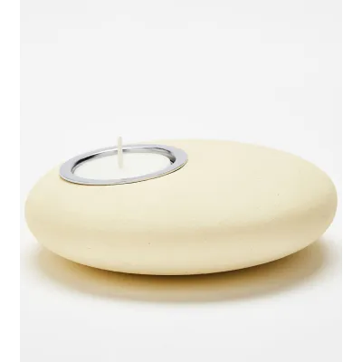 Bougeoir Galet crème