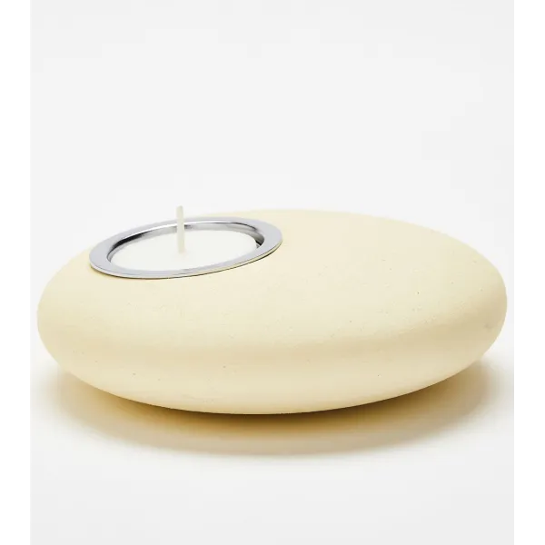 Bougeoir Galet crème
