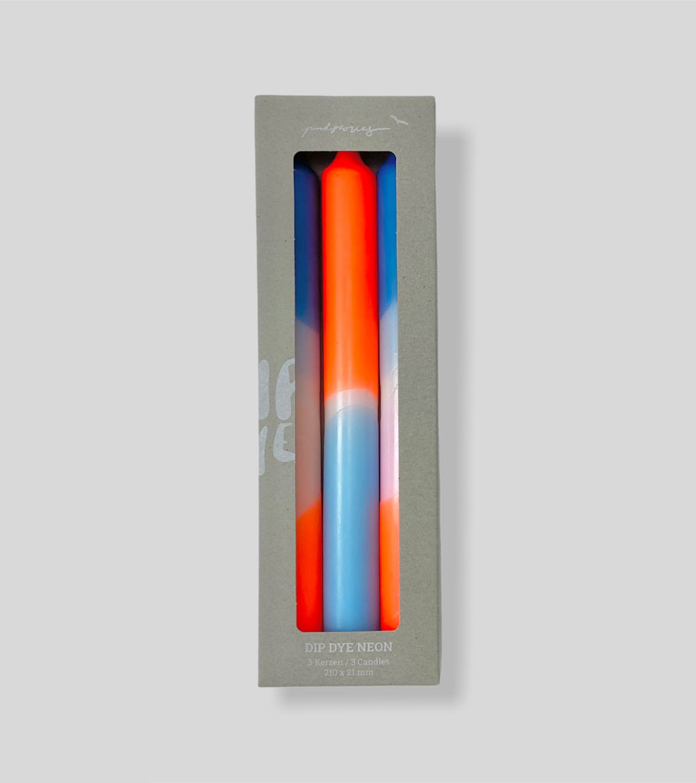 Bougies Coral Playa en boîte – Des bougies aux couleurs vives et audacieuses pour décorer vos événements.