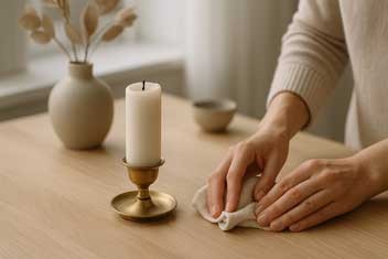 Entretien d’une bougie blanche : éviter la suie & nettoyer les supports