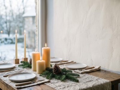 Bougies blanches à Noël : le choix de la sobriété